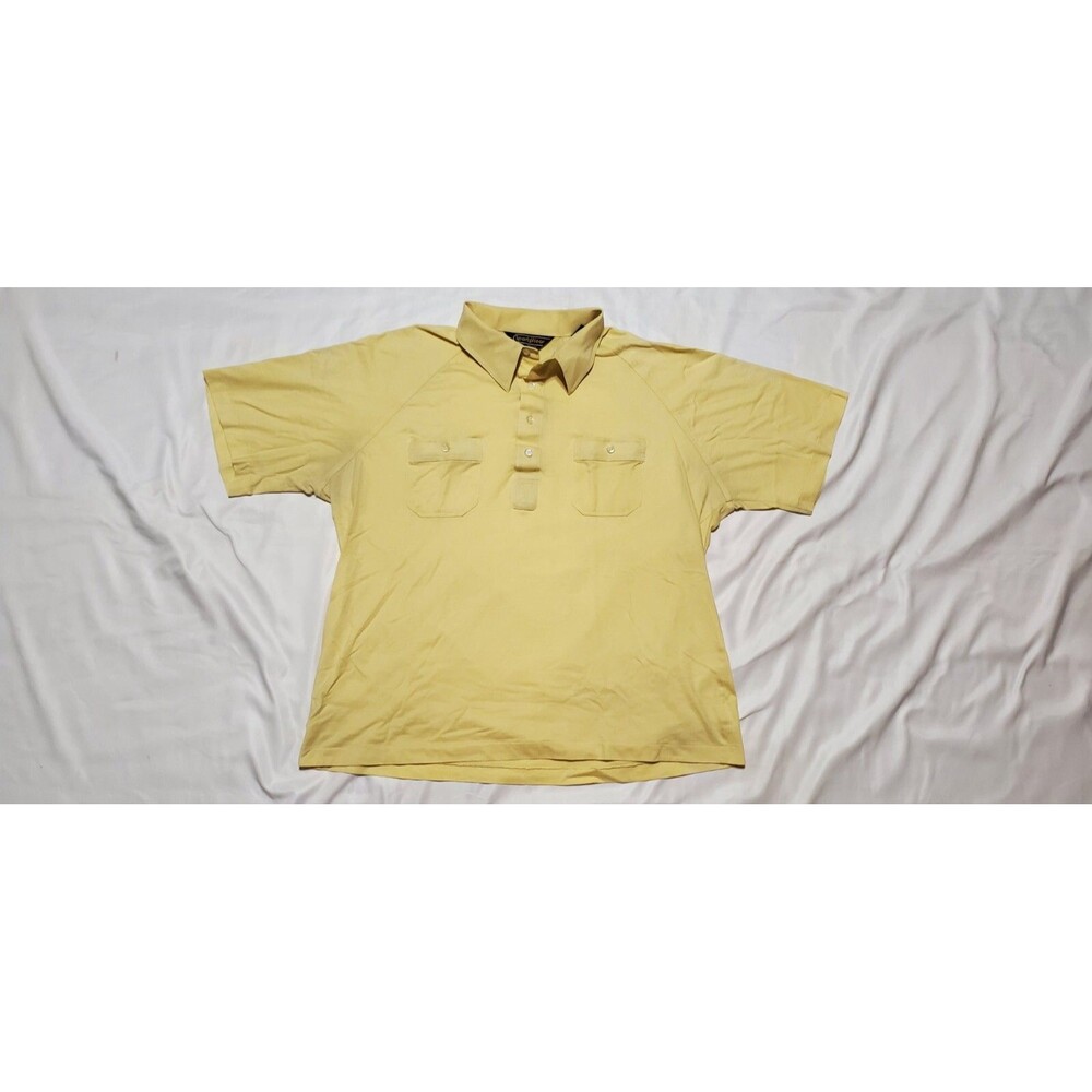 Sportswear Sears Polo Shirt 80s 90s Vintage Collar Yellow Men's Size XL